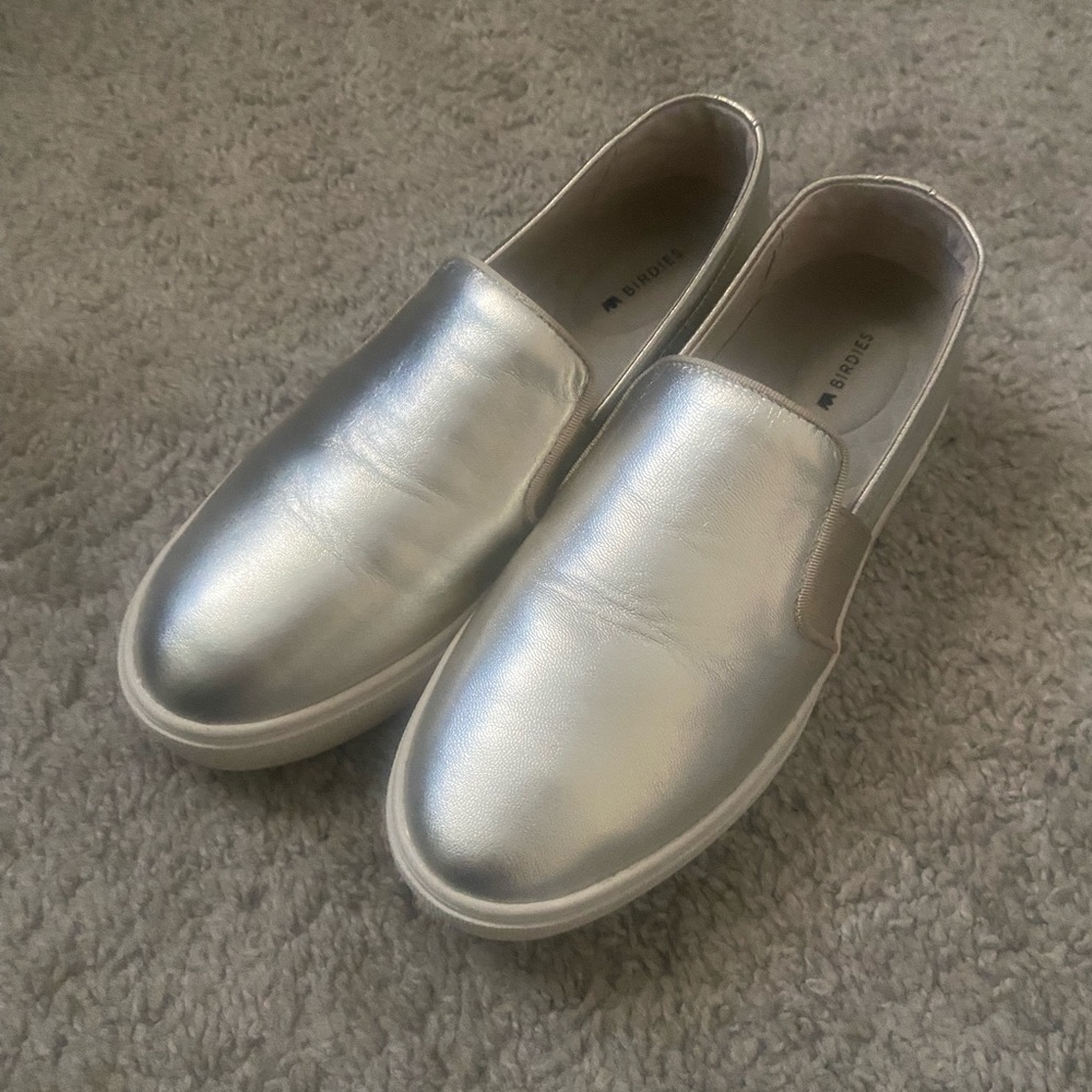 Birdies The Swift Slip-on leather sneakers metallic gold women' size 6.5. NIB